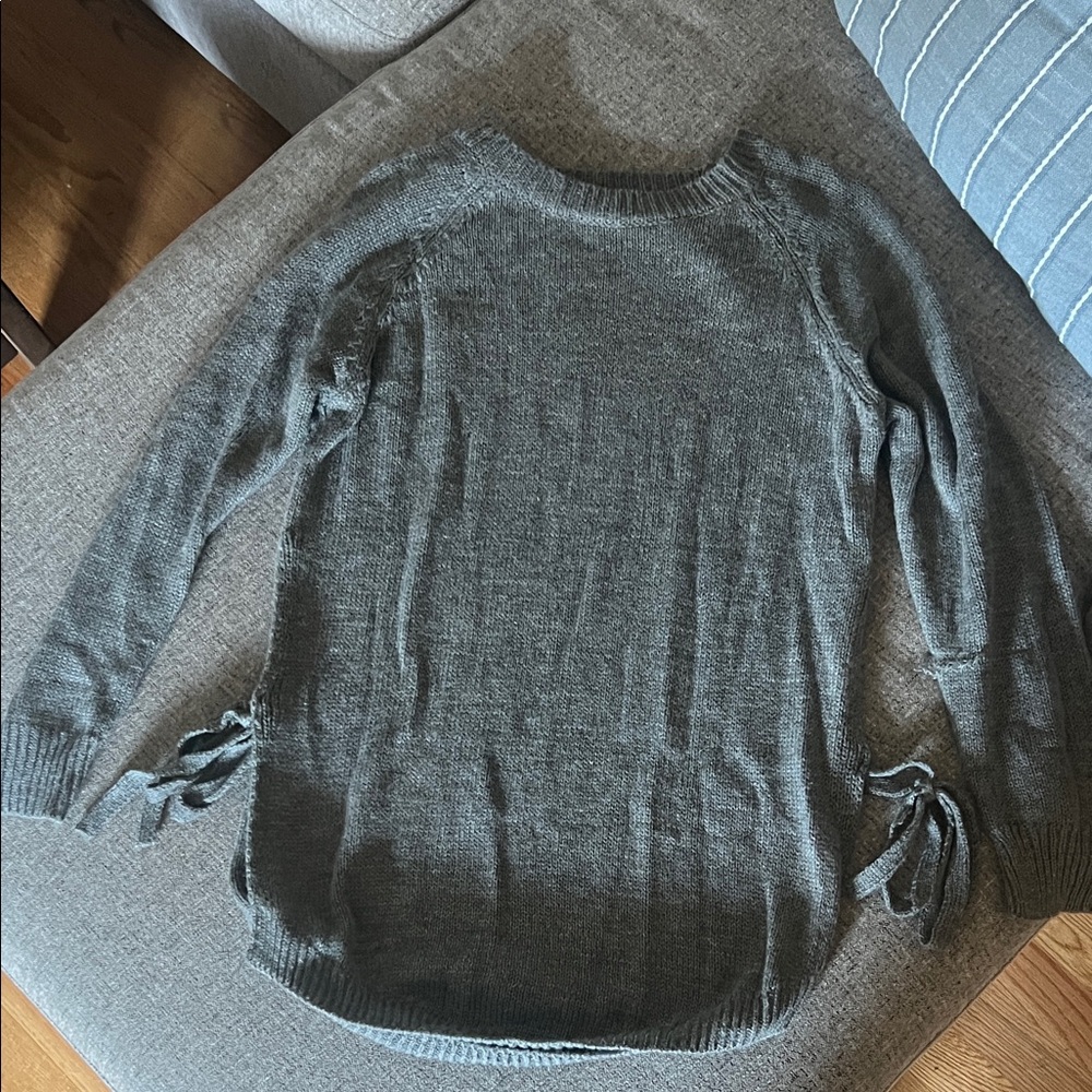 Gray Women's Sweater with Side Ties